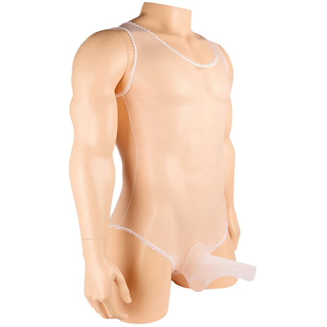 Body Transparent érotique pour hommes, ultra-mince, bas de corps sissy Transparent, entrejambe ouvert, pochette pour pénis, sous-vêtements Sexy