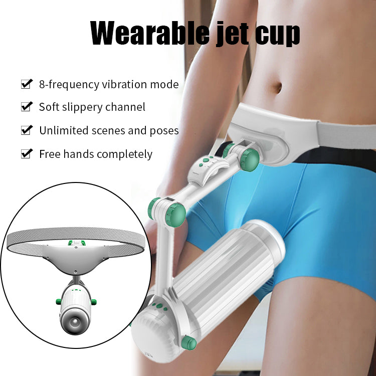 Wearable Aircraft 8 Mode Vibration Sucking Automatic Telescopic Automatic Male Masturbator with Remote Control