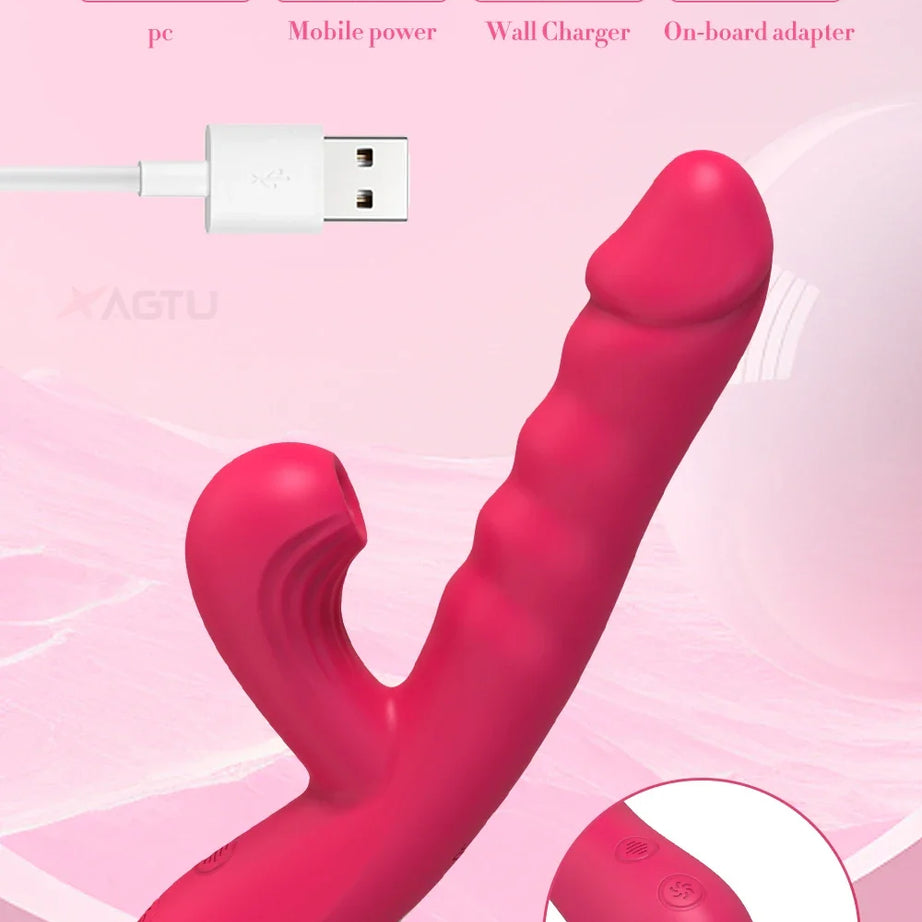 G-Spot Vibrator, 2 in 1 Sex toys women Clitoris Licking Dildo Sucking –  Pleasures and Treasures