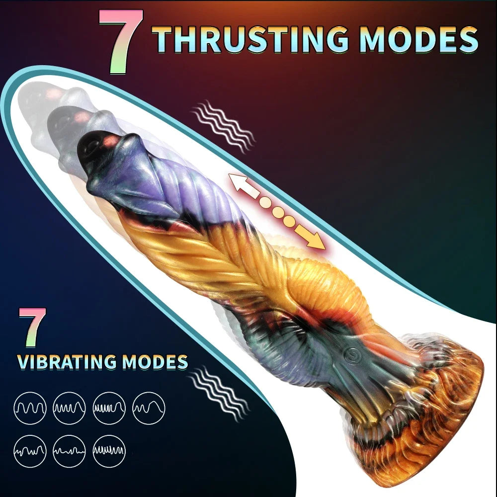 10.2" Telescopic Dildo 3 IN 1 Monster Thick Dildos with Thrusting Suction Cup