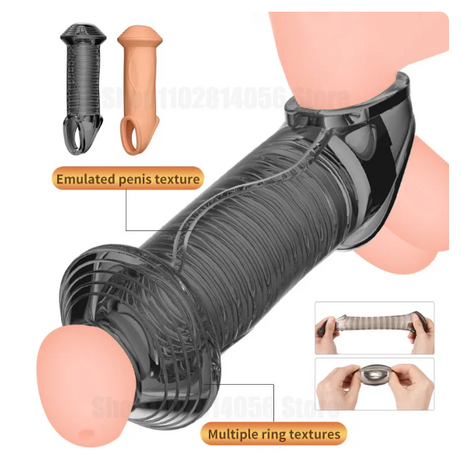 Enlargement Glans and Extender Cock Sleeve Male Foreskin Corrector Helping Male ED or erectile dysfunction