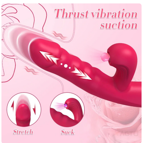 G-Punkt-Vibrator, 2-in-1-Sexspielzeug für Frauen, Klitoris, Lecken, Dildo, Saugen, Vibratoren mit 10 Vibrations- und Saugmodi 