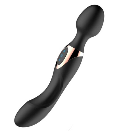 Vibromasseur AV orgasmique à double pénétration baguette magique vibrateur en silicone à 10 vitesses 8,75"