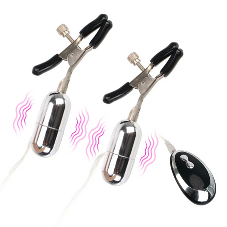 Remote Control Vibrating Nipple Clamps and Clitoris Stimulation 20 Modes