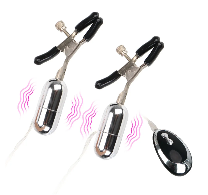 Remote Control Vibrating Nipple Clamps and Clitoris Stimulation 20 Modes