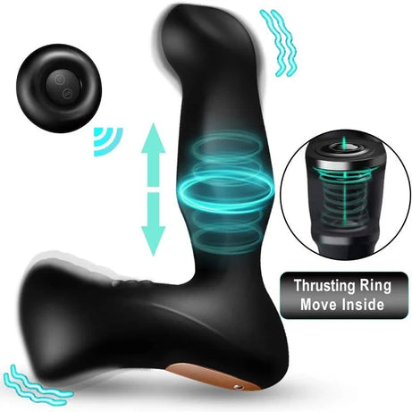 Plaisir télécommande sans fil poussée vibrant masseur de prostate mâle avec chauffage Plug Anal gros godemichet Anal vibrateur Anal Sex Toys pour hommes