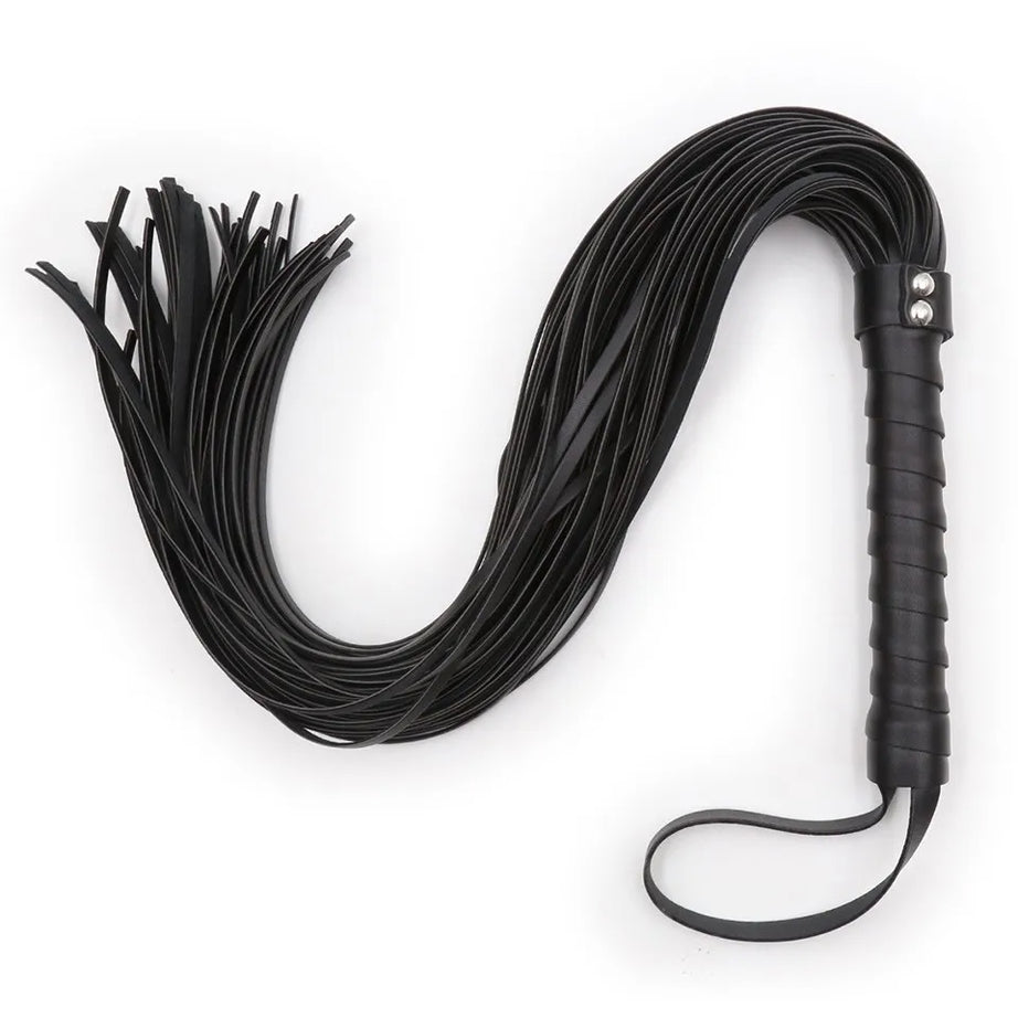 SM Leather Flogger Whip Ongles courts avec ceinture noire