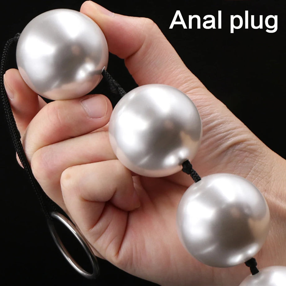 Handheld Super Large Pearl Anal Plugs Long Anal Beads Butt Plug Vaginal Balls Sex Toys For Women and Men