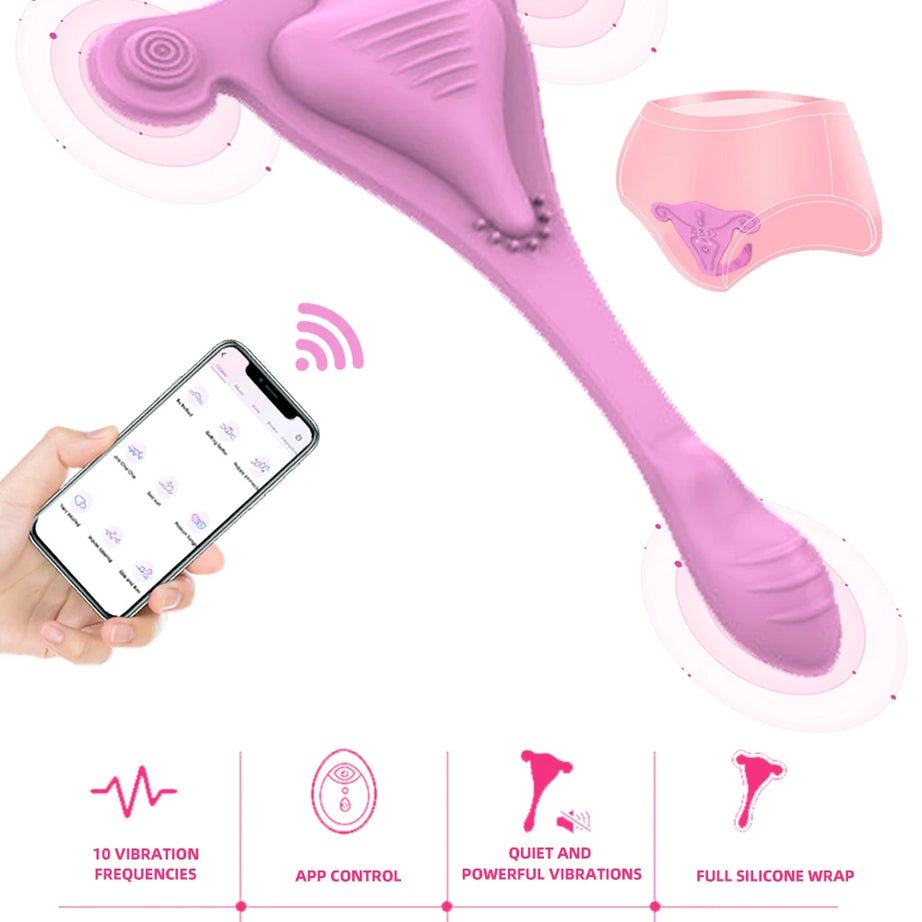 APP Control Wearable Panty Vibrator for both Clit and vaginal heavenly Stimulation